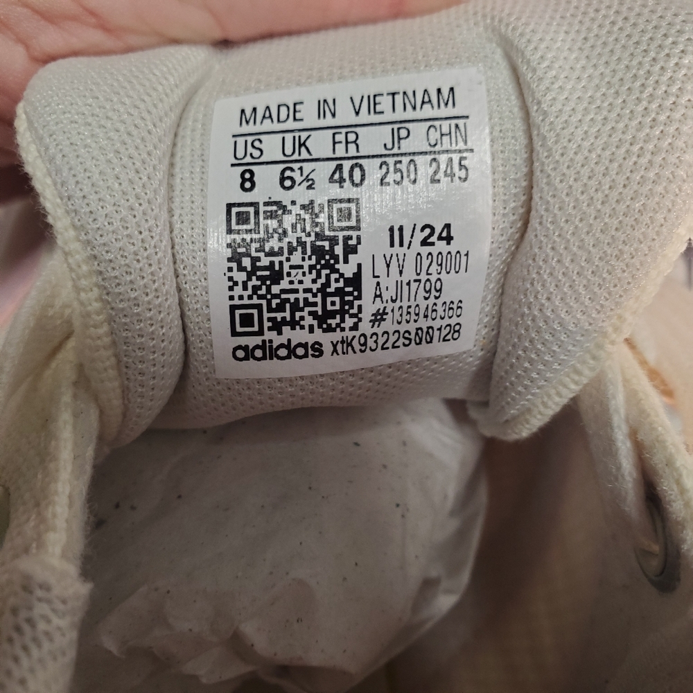 adidas Women's Cream and Pink Platform Sneakers - Picture 5 of 5